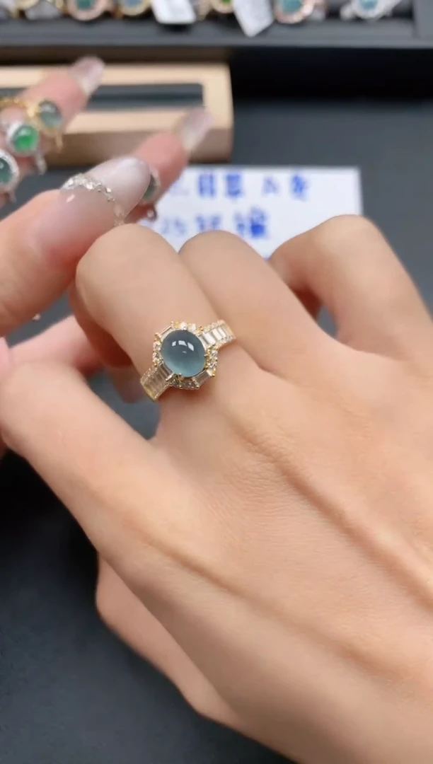 银S925镶嵌戒指翡翠11111