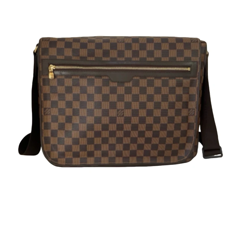 99新 LouisVuitton/路易威登 男士休闲棕棋盘格翻盖斜挎包/278