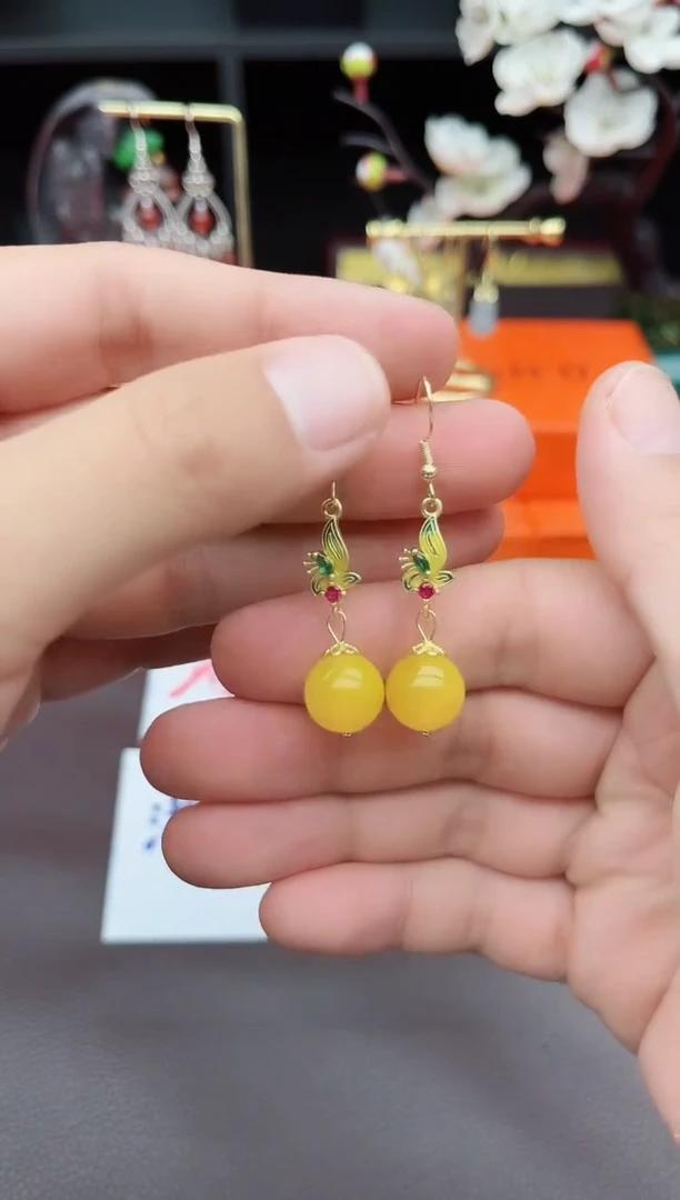 玛瑙/玉髓耳饰银S925镶嵌318000