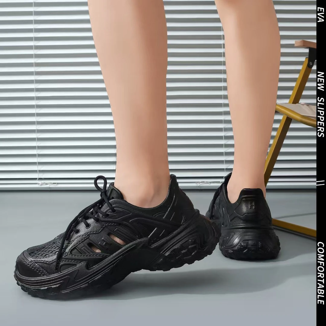 爆款时尚简约踩屎感男士EVA运动凉鞋外穿防水速干涉水厨师鞋透气