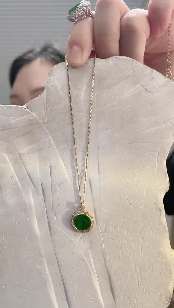 翡翠银S925镶嵌颈饰888888