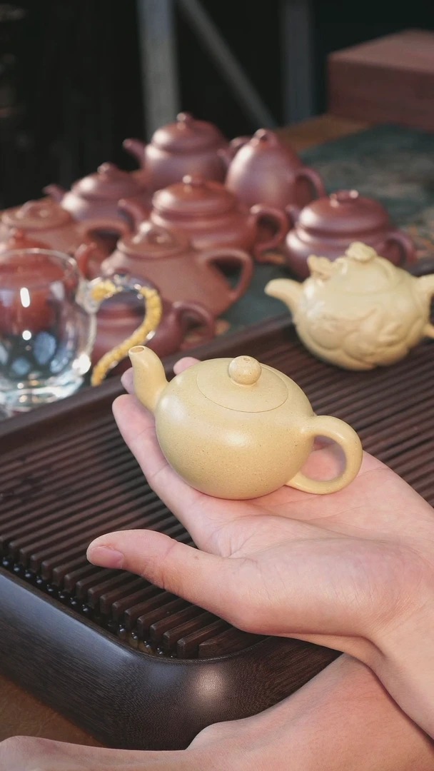 茶壶紫砂限量品顶级夹脂梨皮100cc一粒珠