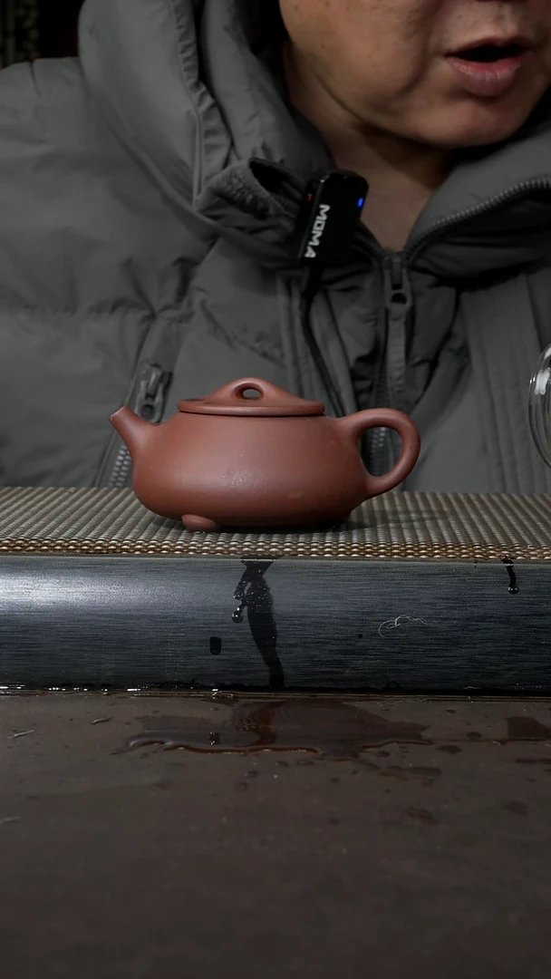 【闪购商品】紫砂茶壶清水泥 平盖石瓢170cc 056
