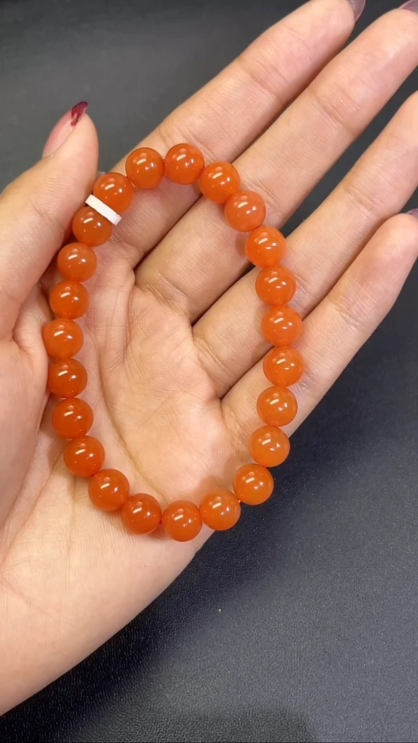 未镶嵌手串南红玛瑙710035#保山南红素圈卡8+mm手串多人