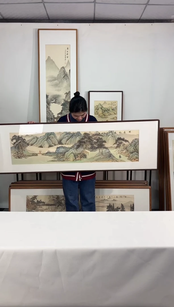 国画手绘*林岳吟游*52*172cm