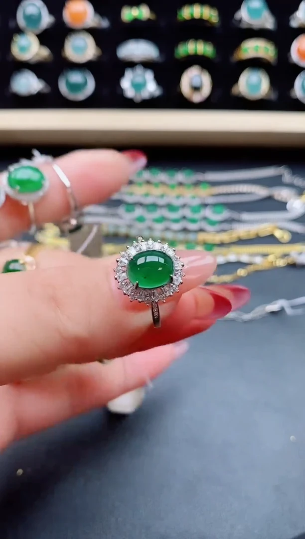 【闪购商品】翡翠戒指银S925镶嵌5080550