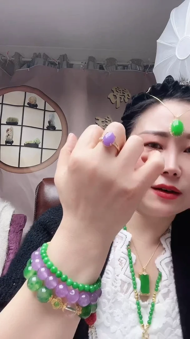 【闪购商品】翡翠戒指14K金镶嵌C5号