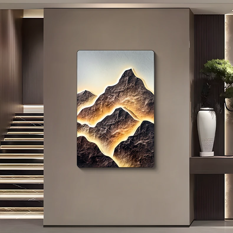 现代轻奢北欧客厅装饰画沙发背景墙光影肌理感抽象挂画金山80120