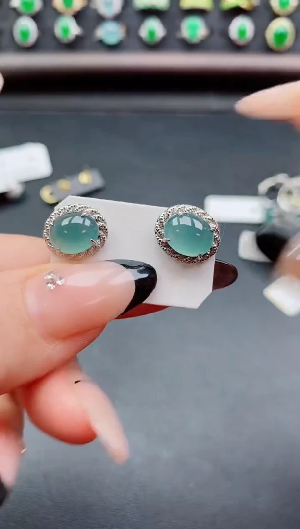 银S925镶嵌戒指翡翠1