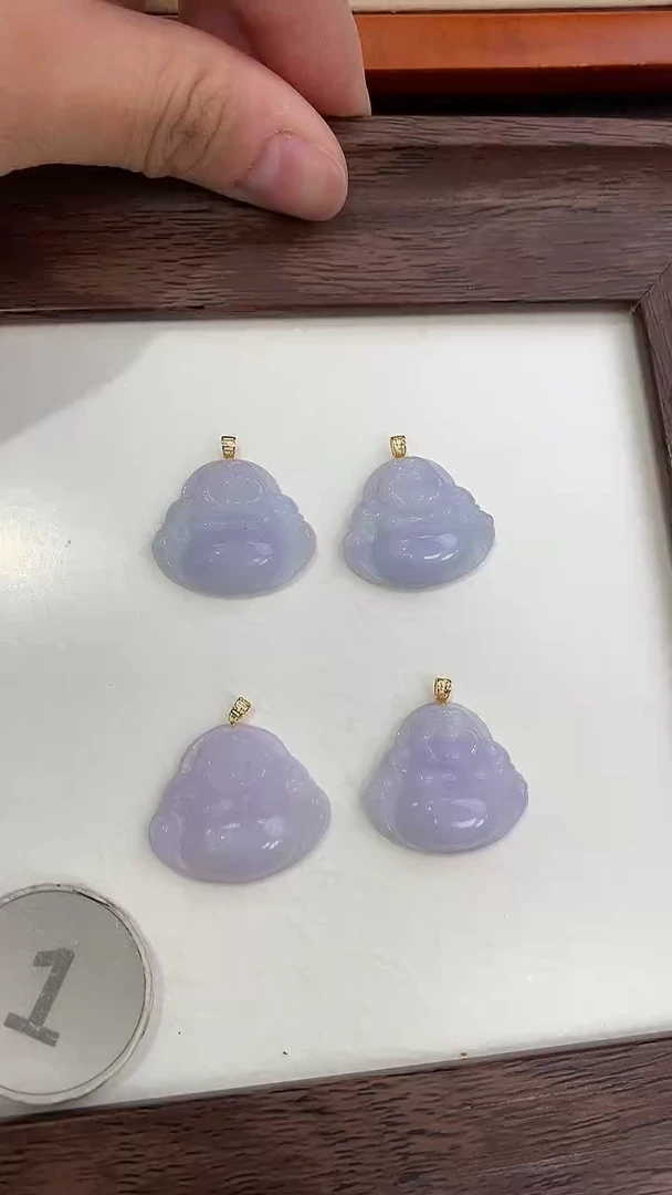 颈饰18K金镶嵌翡翠天然缅甸a货翡翠(多样性发其一