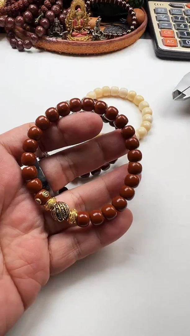 手串橄榄核足金镶嵌橄榄核