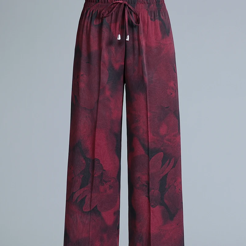 8064-中老年夏季阔腿裤松紧腰休闲宽松休闲裤薄【菲】