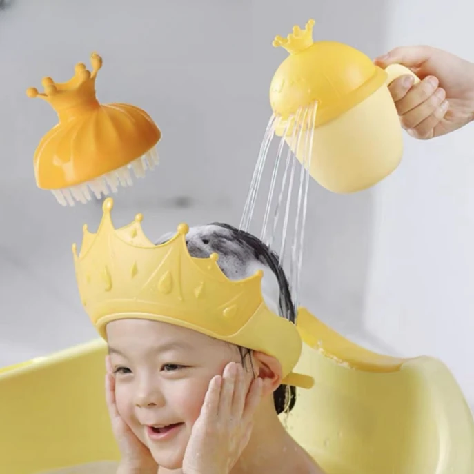宝宝洗头硅胶婴幼儿童浴帽小孩防水洗澡挡水神器洗头帽护耳