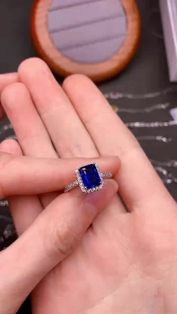 【闪购商品】蓝宝石戒指银S925镶嵌.......