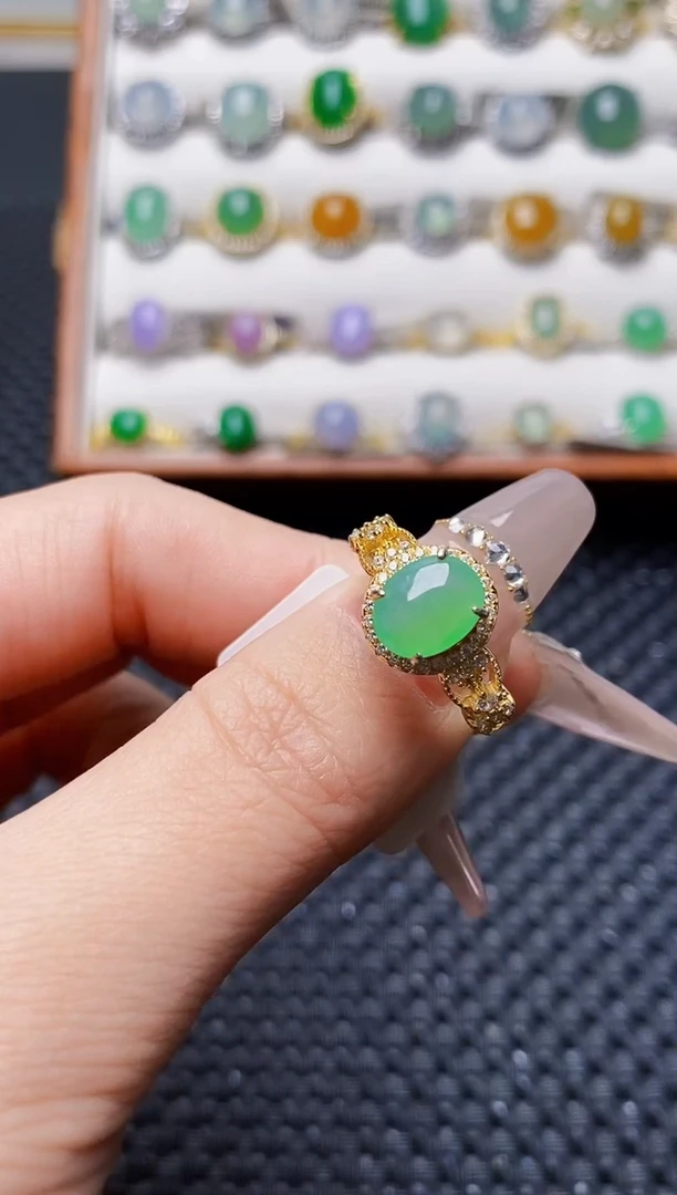 银S925镶嵌戒指翡翠1798