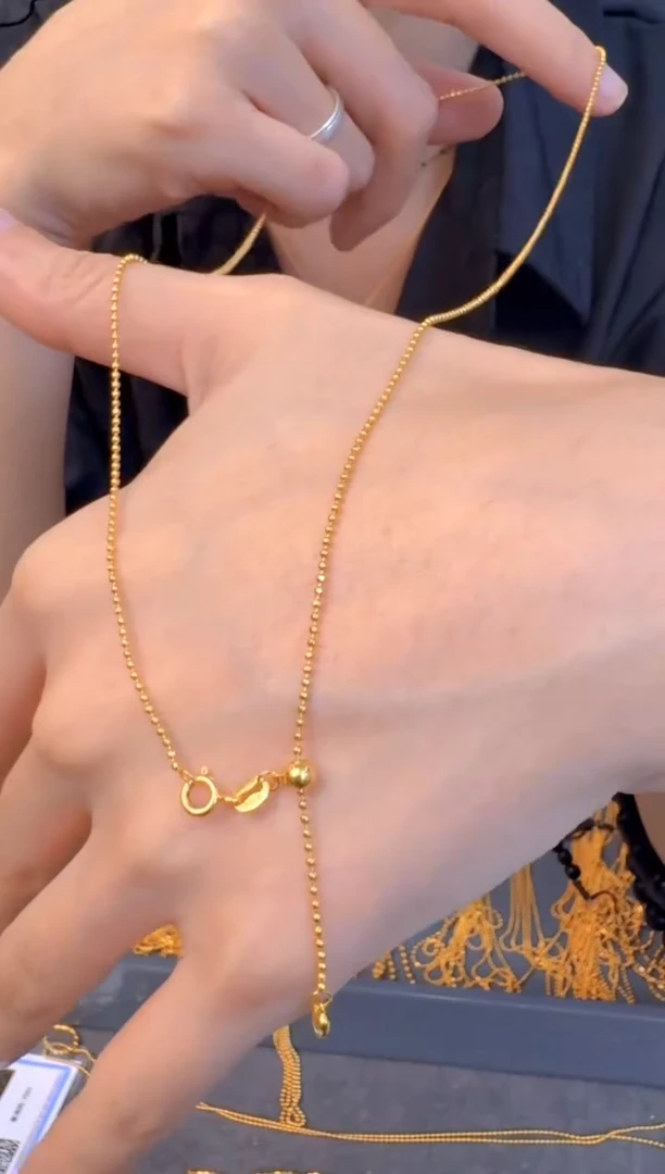 爱心抽拉切面珠链50cm 2.27g（多样性发货）