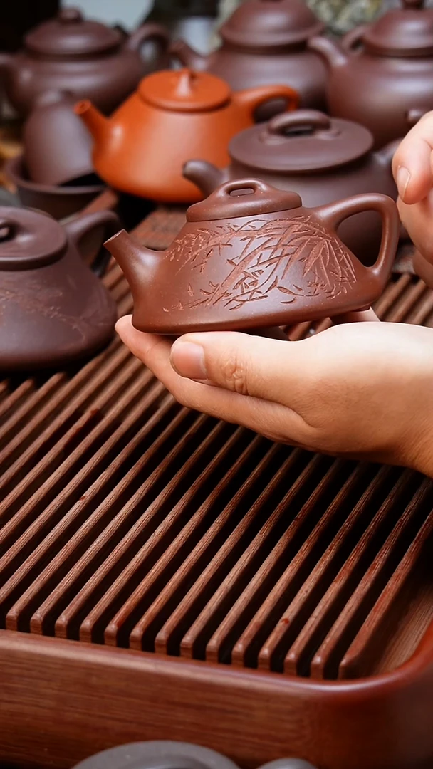 茶壶紫砂文瓢黄龙山特练紫泥