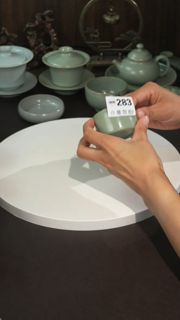 杯宣宝汝瓷原矿原釉手工单杯瑕疵