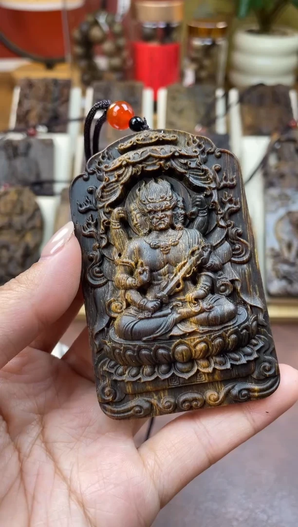 木木雕款芽庄   十二生肖守护 鸡 不动明王 8cm 送养香瓶