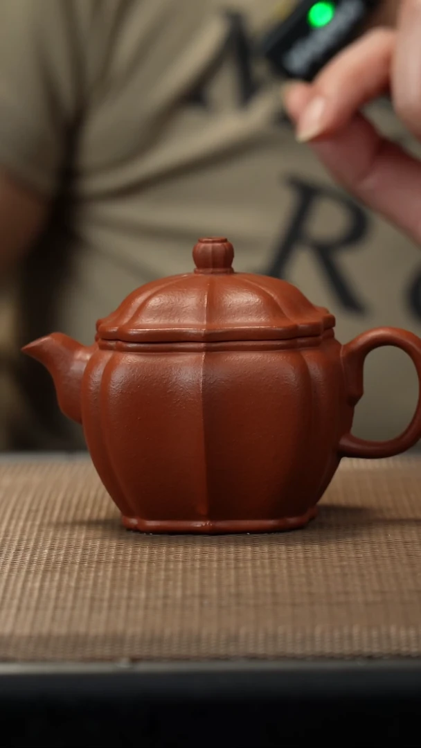 茶壶紫砂生砂朱泥筋纹汉瓦100CC