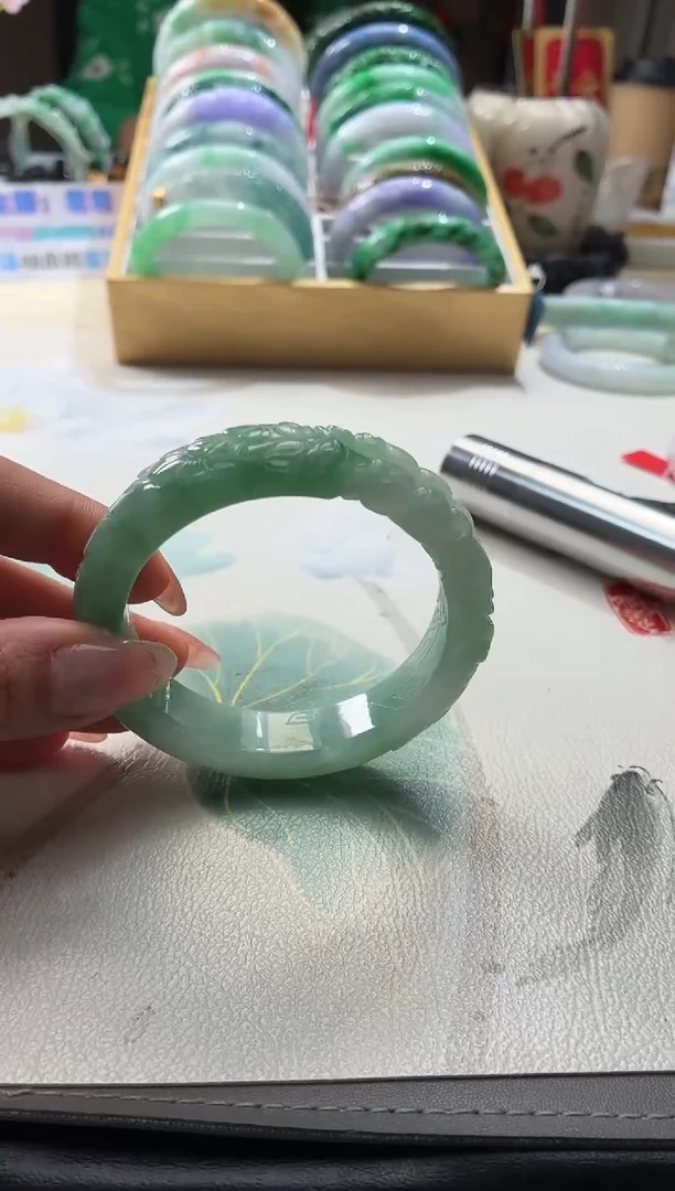 未镶嵌手镯翡翠北**鱼8  翡翠手镯 58