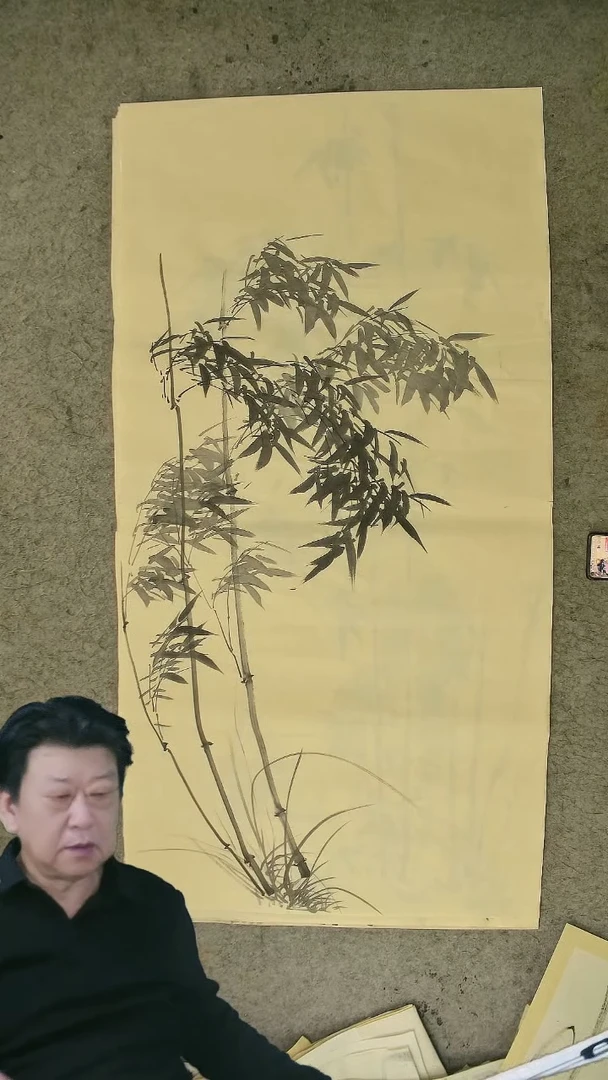 国画四尺整张 墨竹 69*138cm
