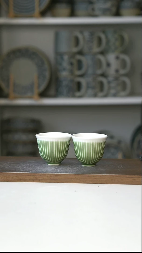 陶青山叠翠小茶盏60Ml@4-2@微瑕