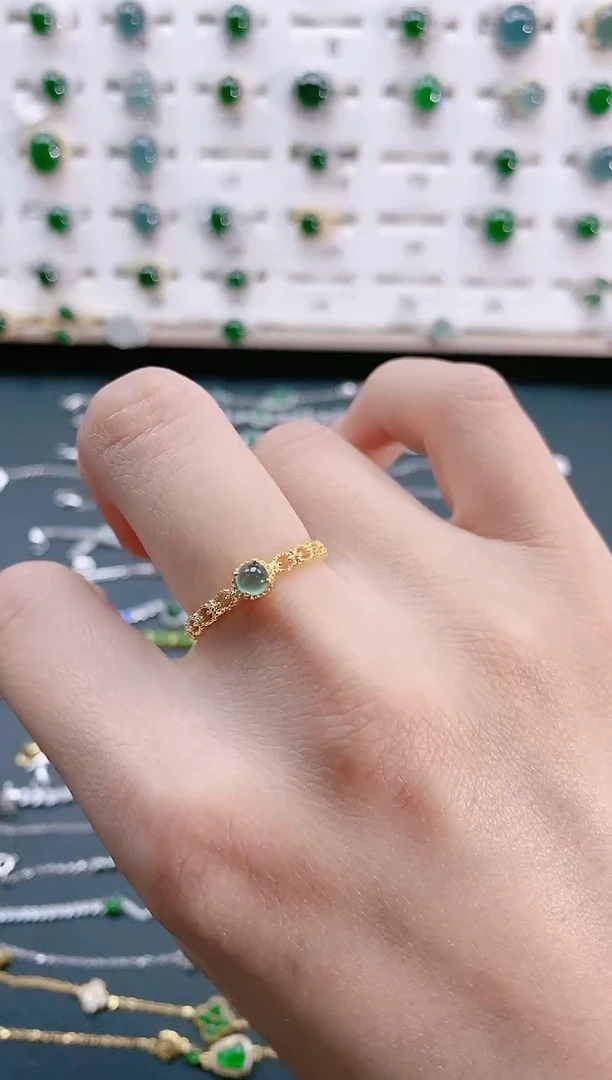 【闪购商品】翡翠戒指银S925镶嵌天然翡翠