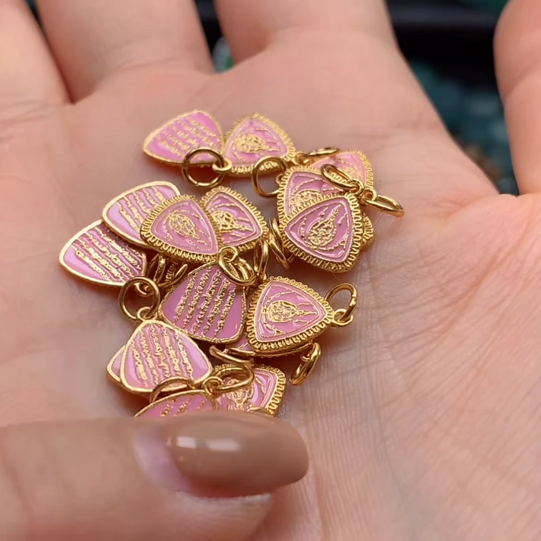 吊坠925银 Y040珐琅彩五条经文复古小提溜镶嵌