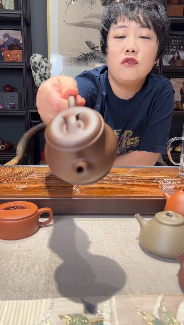 茶壶紫砂老紫泥  颂金