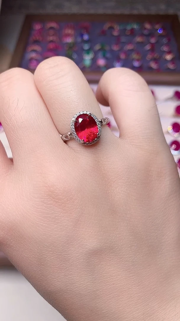 【闪购商品】红宝石戒指银S925镶嵌000