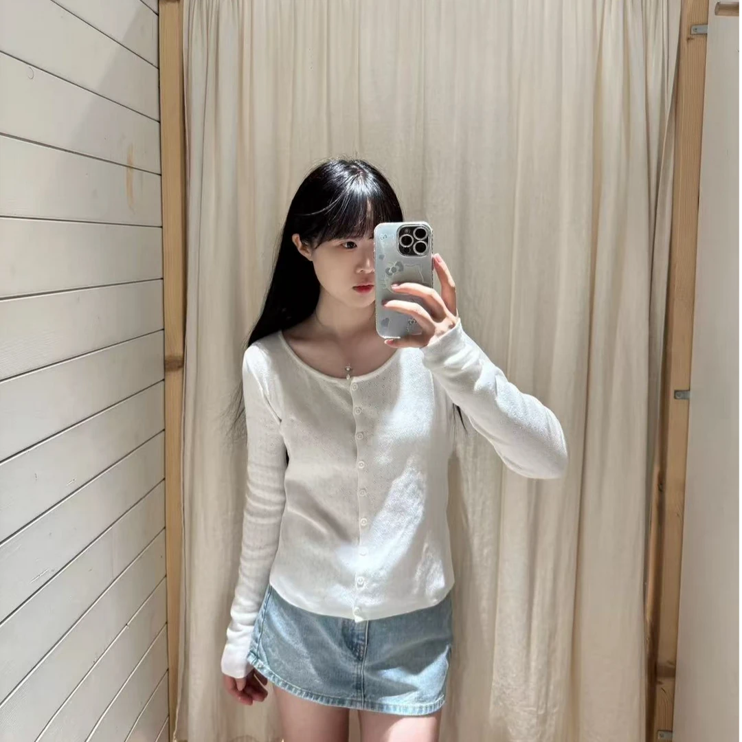 韩系开衫温柔软糯薄款外套女长袖