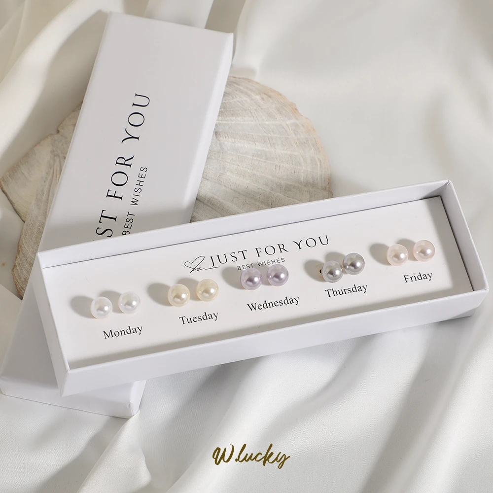 非金属仿珍珠耳饰 F01福利套装百搭套盒简约