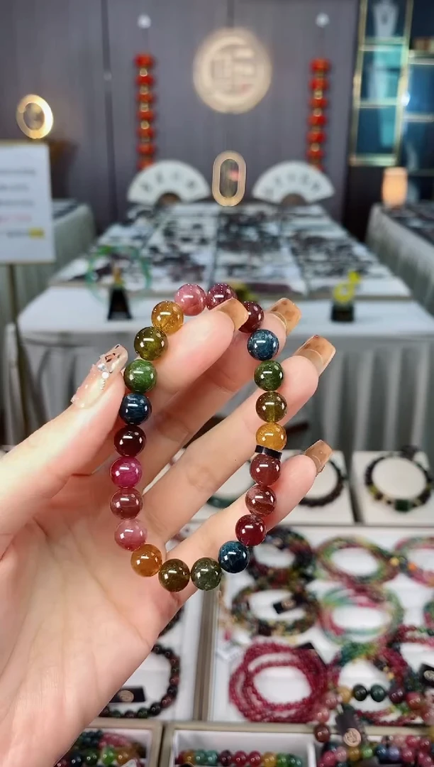 未镶嵌老矿碧玺单圈手串8mm+碧玺dan多样性发货一条