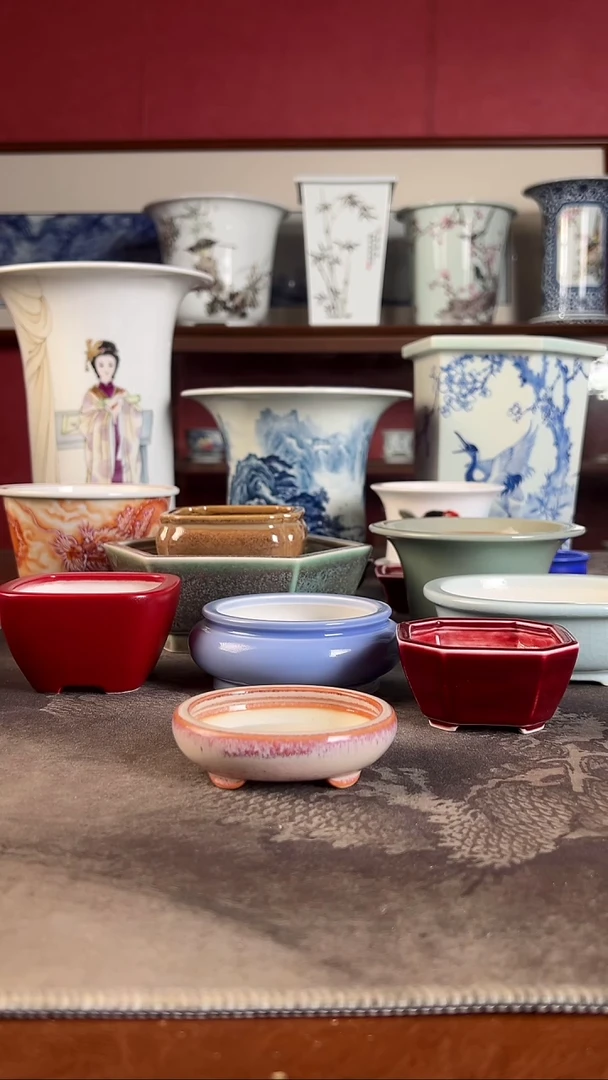 【闪购商品】高温颜色釉盆手工内长6.5 宽5.5 高1.5