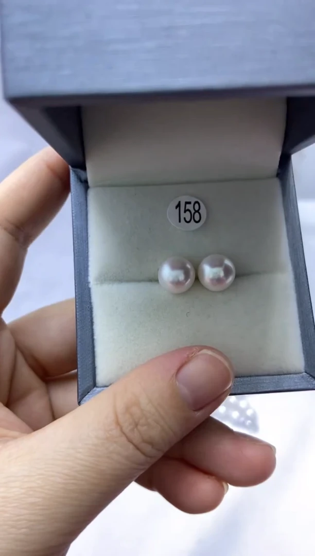 银S925镶嵌耳饰淡水珍珠158