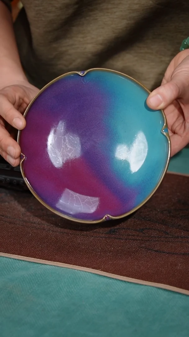 【闪购商品】36-1花口壶承（宋钧点斑 简包）