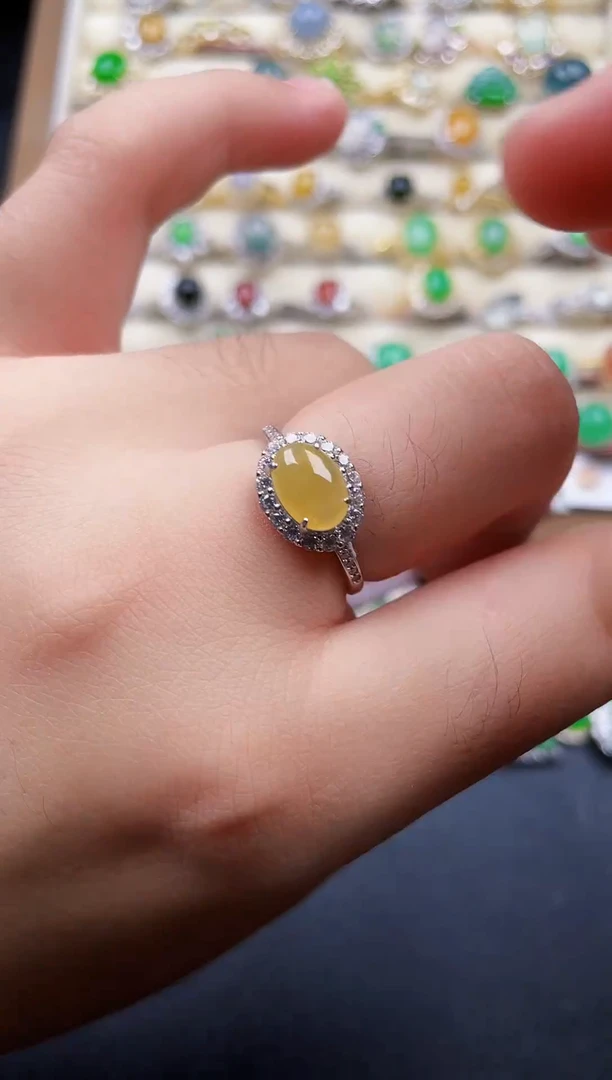 银S925镶嵌戒指翡翠37