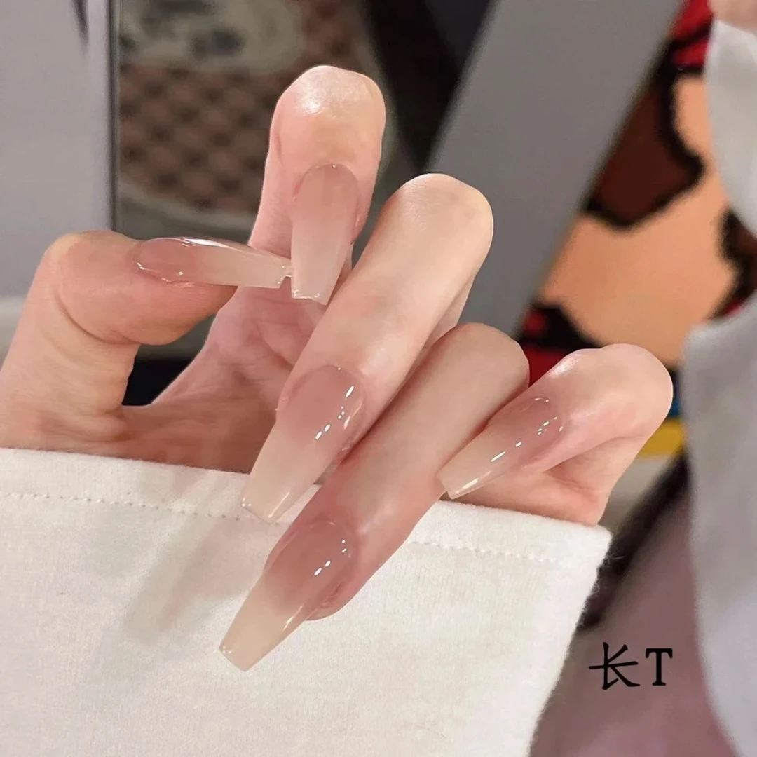 纯手工甘露寺同款穿戴甲华妃摸脸显白美甲可拆卸甲片裸色yyds美甲