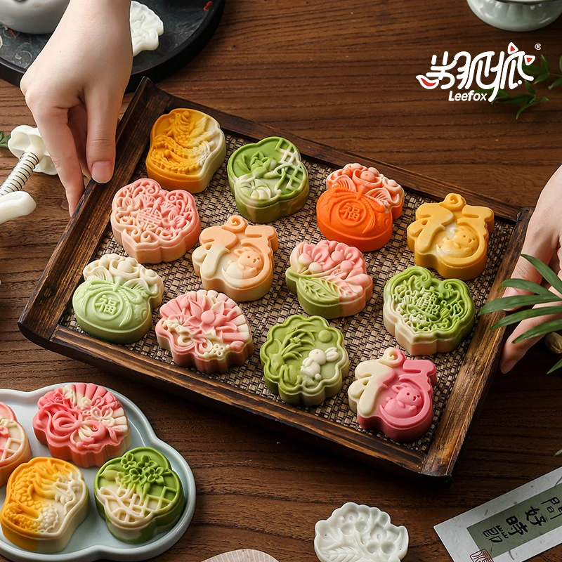 劣狐狐2件9折 3件8折月饼模具新款烘焙模具75克国潮冰皮手压家用