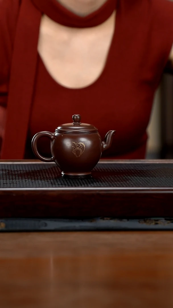 茶壶紫砂170cc黄龙山原矿紫泥美人肩4