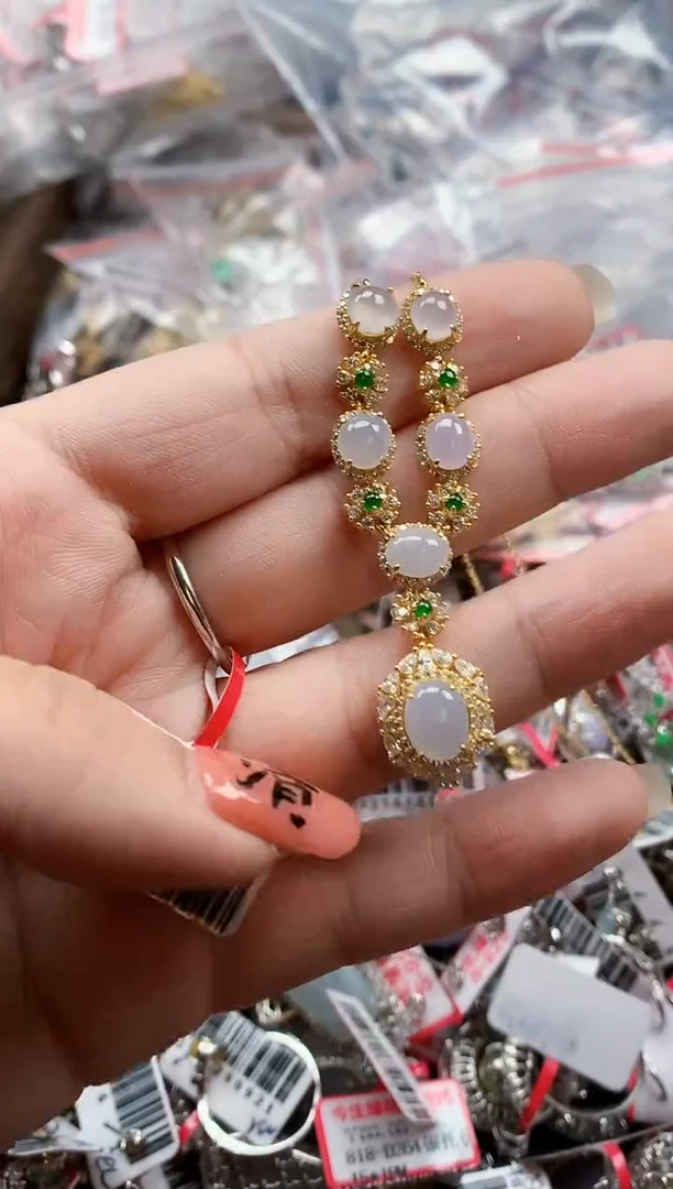 银S925镶嵌戒指翡翠天然A货缅甸翡翠