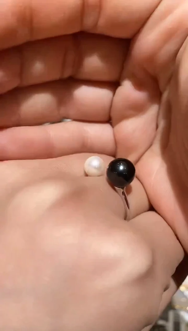 银S925镶嵌戒指/指环定制海水珍珠楚楚珠宝中古甄选不退换