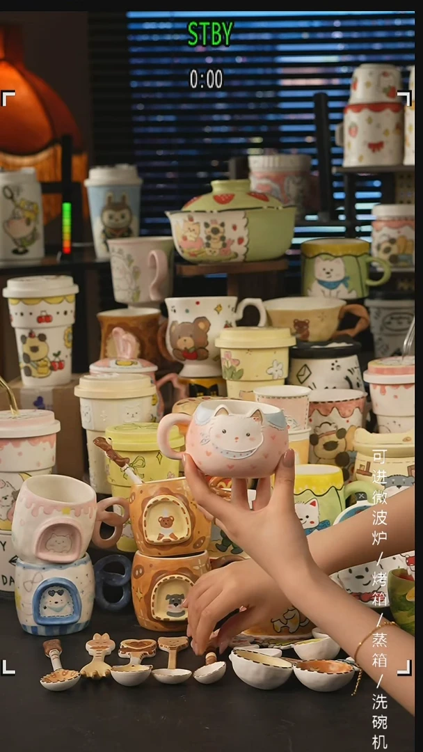 杯子景德镇高温釉下彩纯手绘