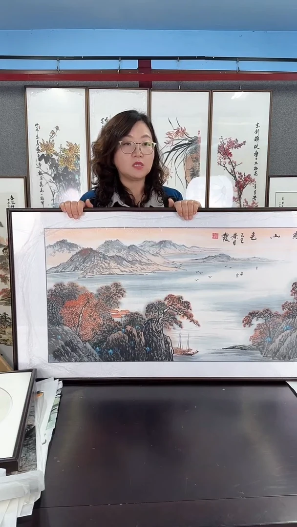 国画实木装裱 山水 60*120