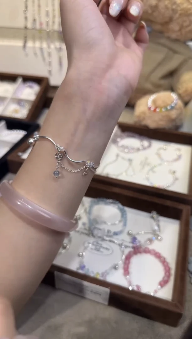 银S925镶嵌手链水晶雪花精灵