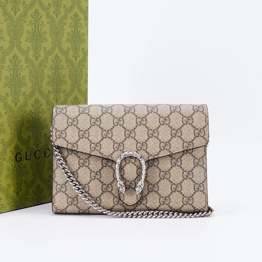 99新 GUCCI/古驰 【总仓】酒神woc老花包拼棕/BG22006357