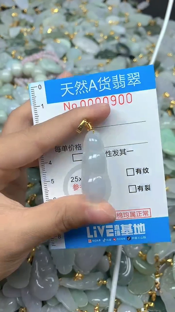 颈饰未镶嵌翡翠净货挂件-0900