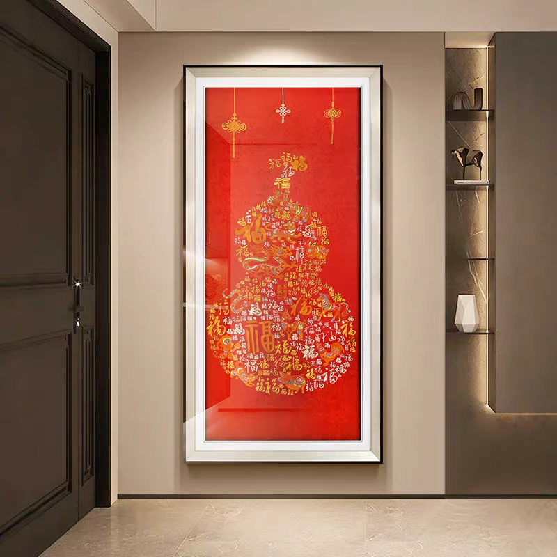 尺寸80-160十二生肖天官赐福禄苏绣玄关装饰画过道挂画高端织锦绣