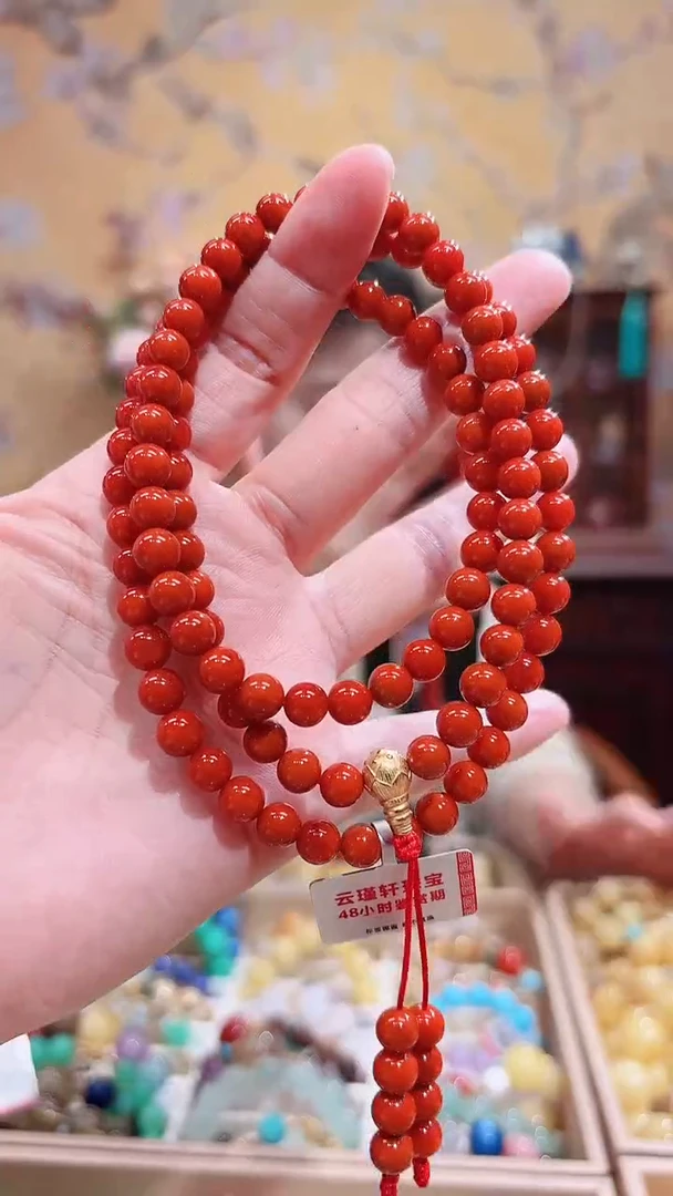 颈饰未镶嵌南红玛瑙南红牛血红设计款6.8咪108设计款